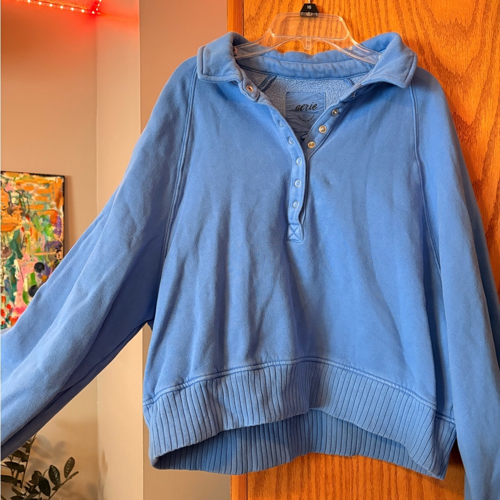 AERIE Blue Long-Sleeve Pullover - Picture 3 of 3